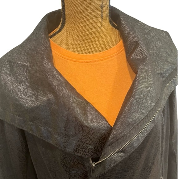 Giuliana Rancic Lightweight Faux Leather Moto Jacket Black Size Large - Picture 3 of 8